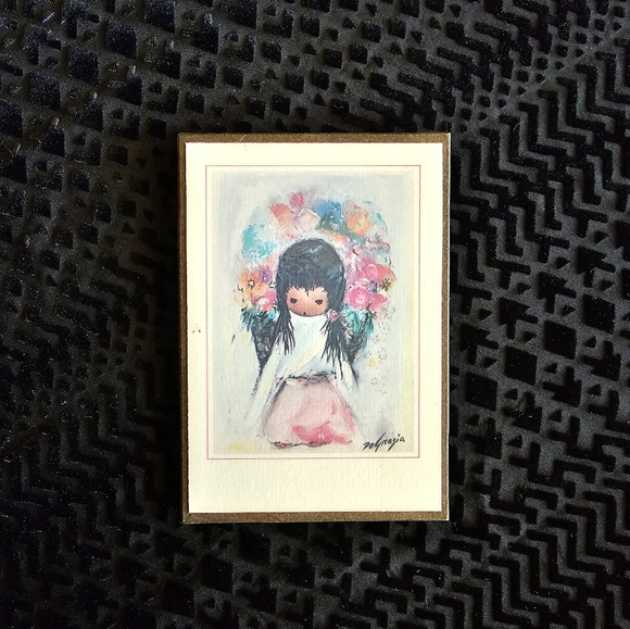 Vintage DeGrazia Flower Boy & Flower Girl Mini Set - Picture 3 of 4